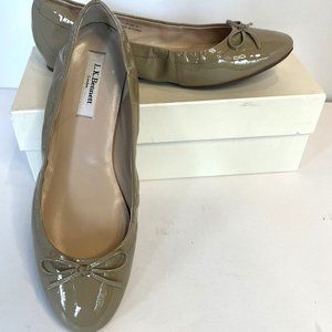 L.K. Bennett Grey Patent Leather Flats
